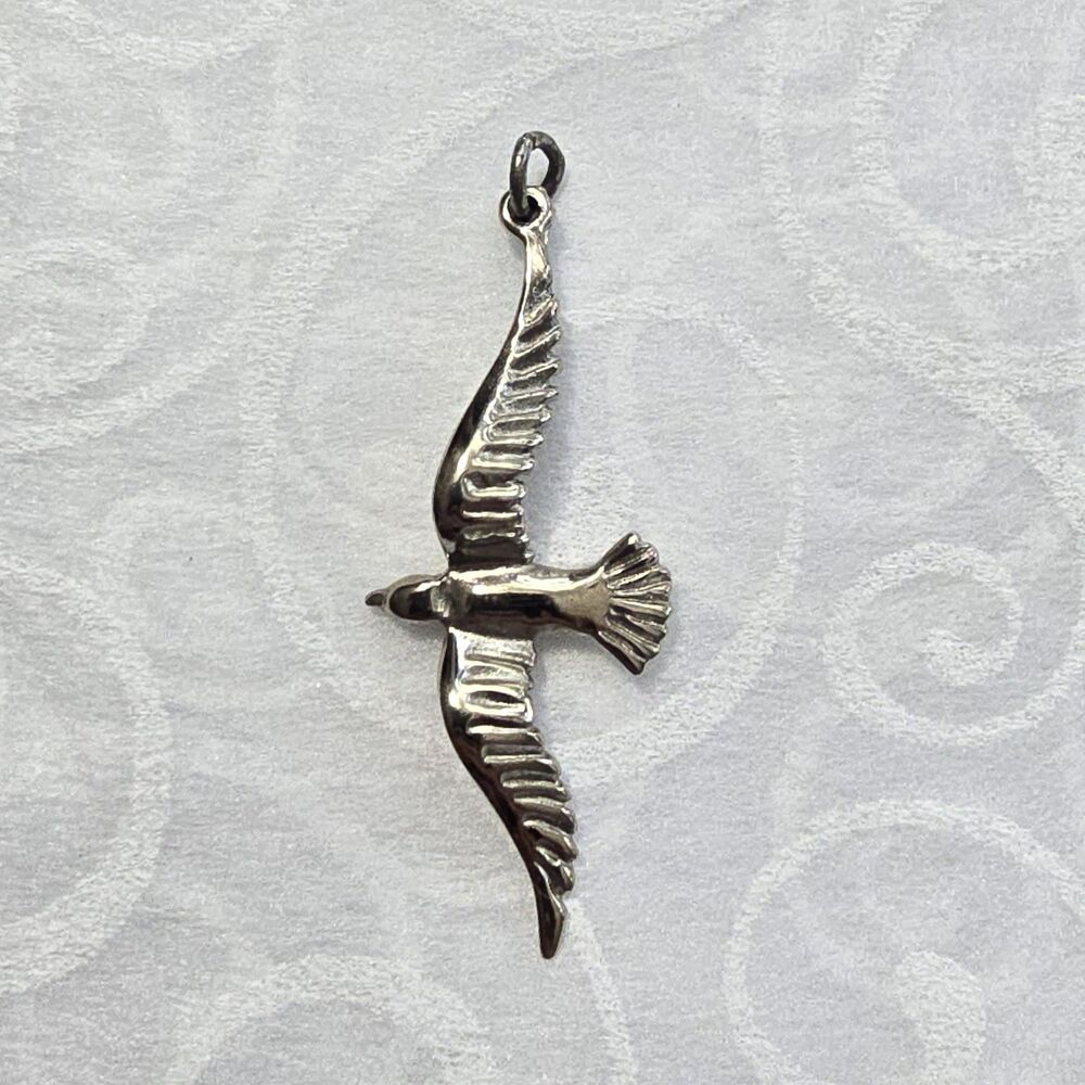 Vintage Sterling Silver Seagull Bird Charm Travel Charm